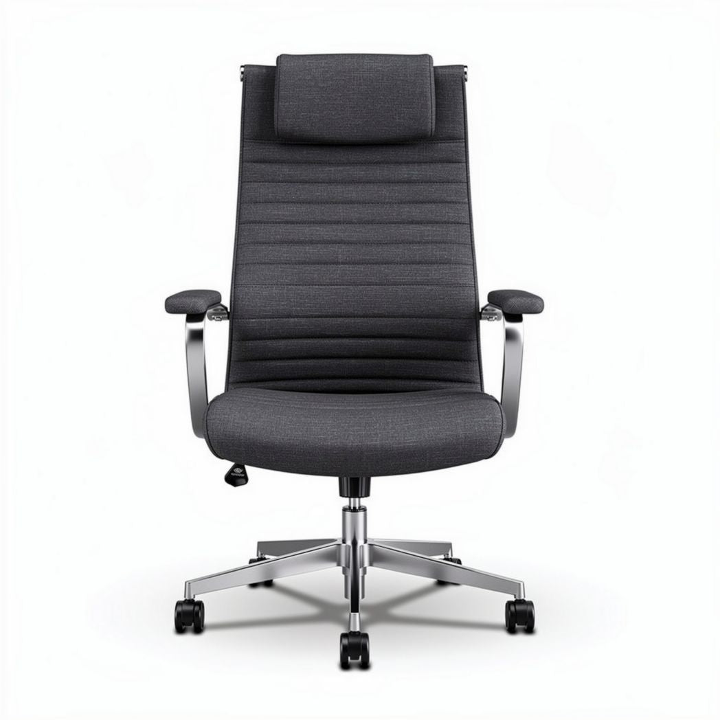 Ergonomische bureaustoel met verstelbare rugleuning en armleuningen antraciet 45 x 60 x 110cm