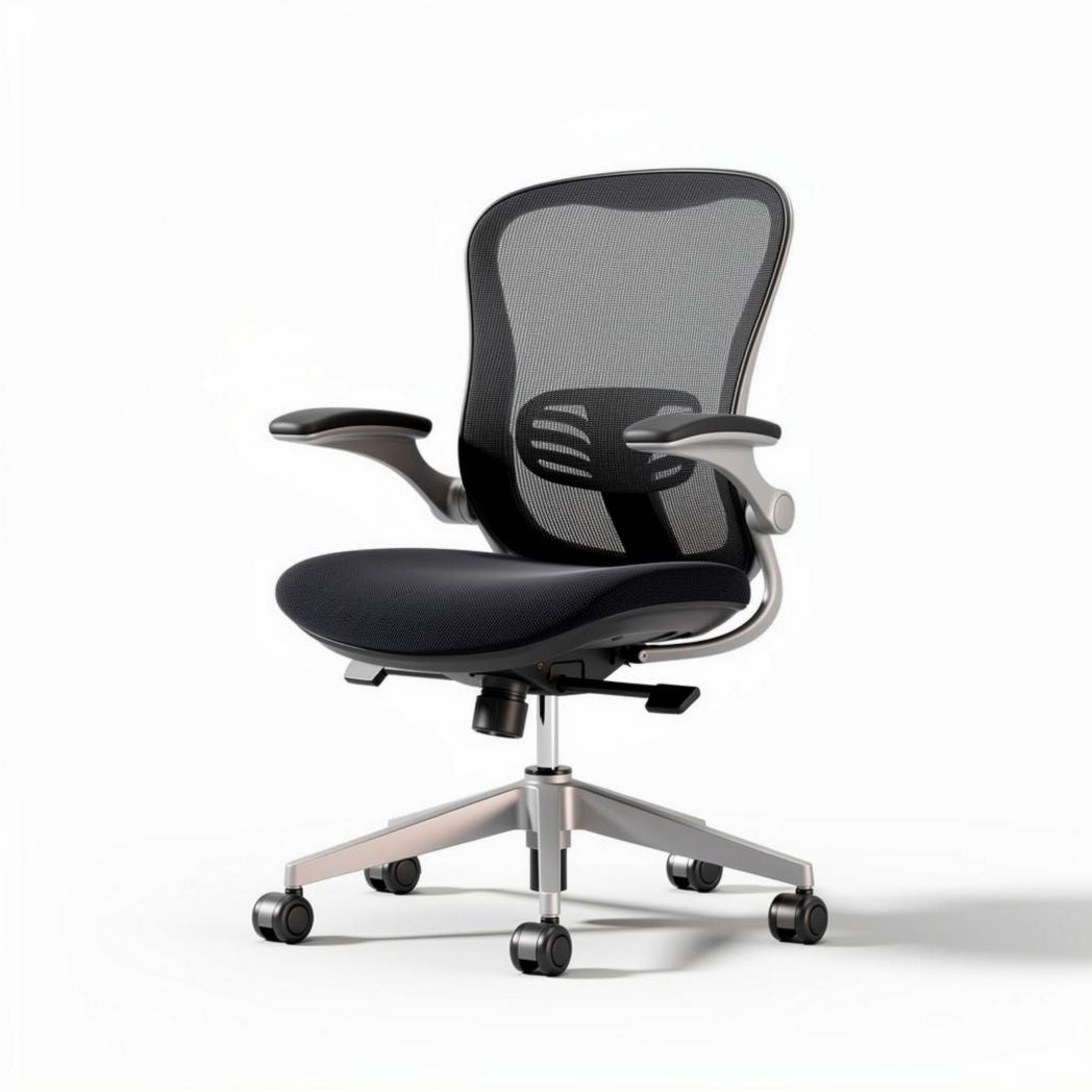 Ergonomische bureaustoel met mesh rugleuning zwart 45 x 55 x 95cm
