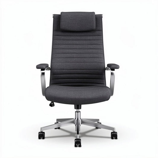 Ergonomische bureaustoel met verstelbare rugleuning en armleuningen antraciet 45 x 60 x 110cm