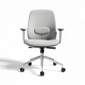 Bureau stoel met verstelbare rugleuning en armleuningen in lichtgrijs 60 x 60 x 100cm