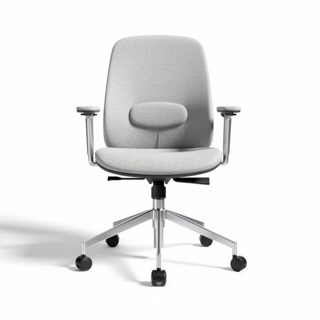 Bureau stoel met verstelbare rugleuning en armleuningen in lichtgrijs 60 x 60 x 100cm