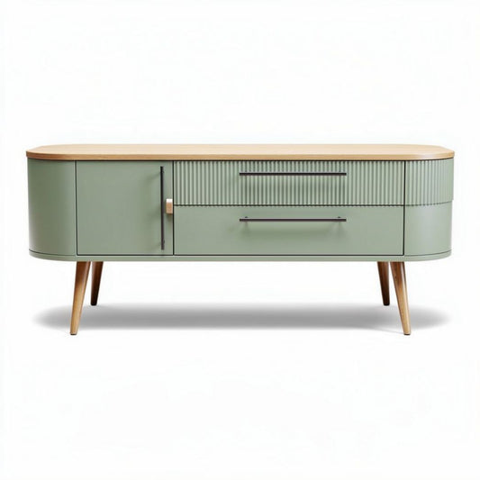 Elegante salontafel van hout en metaal met afmetingen 120 x 40 x 50cm in groen